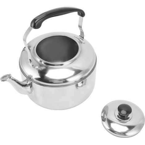 Großer Wasserkocher mit 5,5 Litern Fassungsvermögen, aus rostfreiem Edelstahl, mit ergonomischem Griff und Pfeife, geeignet für Gas- und Induktionsherde. (1/5)
