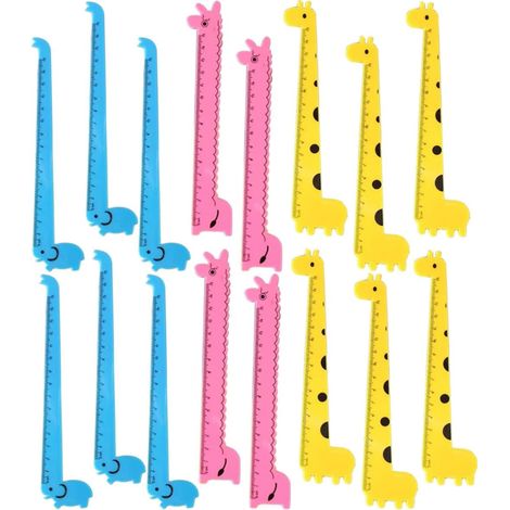 Règle en plastique à motif girafe, accessoire scolaire portable (1/5)