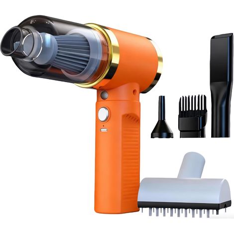 Aspirateur de voiture portable orange, aspirateur de voiture haute performance, aspirateur portatif pour la maison, autonomie de 30 minutes, sans fil et portable (1/5)