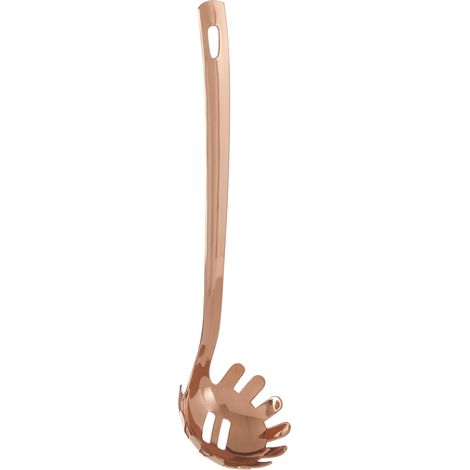 Premier Housewares Stainless Steel Spoon Stain Resistant Spoon For Spaghetti With Rose Gold Handle Spoons & Turners 7 x 29 x 8