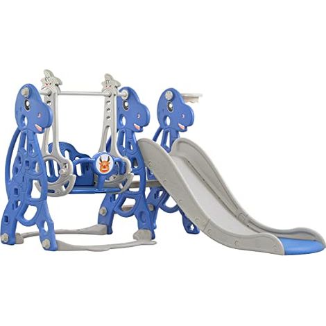 Naizy – Toboggan pour enfants pliable 145 cm – Balançoire avec panier de basket – Matériaux PP/PE non toxiques – Capacité 50 kg (1/5)