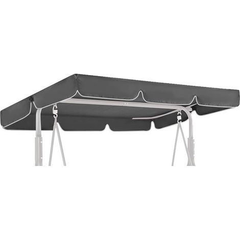 Toit de balancelle de Jardin 200x120 cm Gris, imperméable (1/5)
