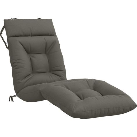 Coussin de transat VIANEN 100 % polyester Gris 200 x 50 x 8 cm vidaXL