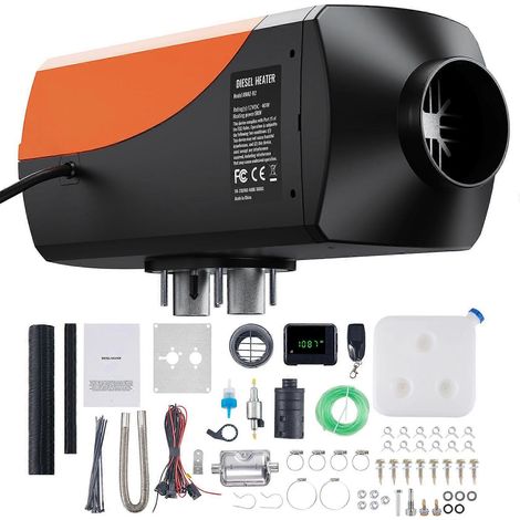 Chauffage d'air diesel, 12 V 5 kW, avec télécommande et écran LCD, 10 L, pour camping-car, caravane, bateau et usage intérieur. (1/5)