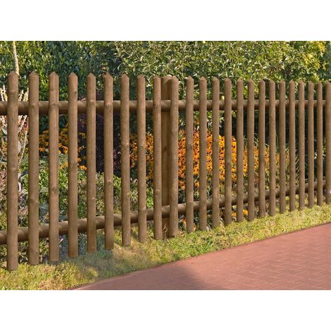 Senkrechtzaun 55, braun Riegel Ø7, 250x80 cm