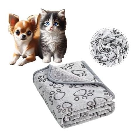 Soft and warm flannel pet blanket, small size - 60 x 40 cm, ideal for dogs and cats, washable, suitable for all seasons, size S (1/5)