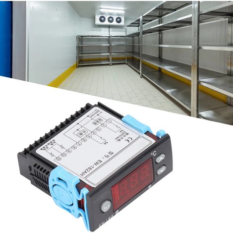 Régulateur de température linéaire à double capteur pour chambres froides, avec fonction de dégivrage et de réfrigération (220 V CA). (1/5)
