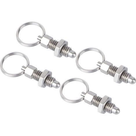 4 Pièces Poussoir à Bouton en Acier Inoxydable, Goupille de Couplage à Ressort, Goupille de Verrouillage Filetée, Piston Élastique Industriel, Fixation Mécanique pour Équipement (1/5)