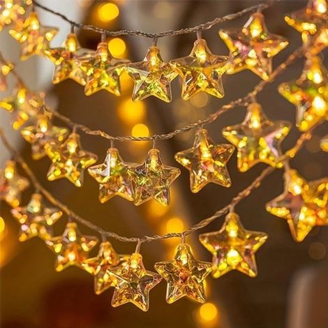 Cadena de luces LED láser en forma de estrella de 1,5 m y 10 LED (1/5)