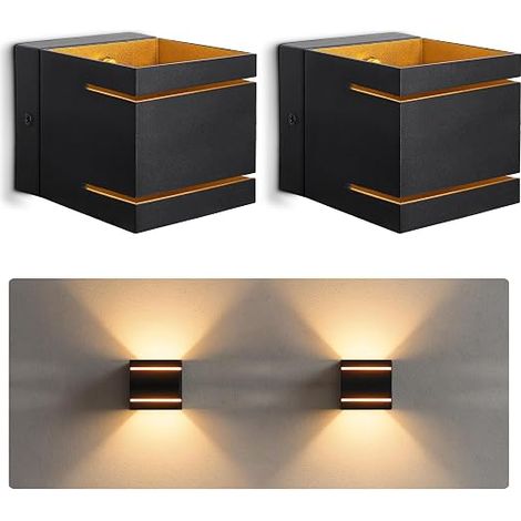 SSC-LUXon KOURA Black Gold Indoor Wall Light G9 LED Wall Lamp Indirect Lighting Double Light Slit Up (1/5)