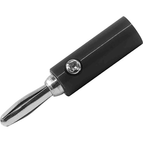 Fiche banane 4 mm RS PRO Noir Mâle 24A 30V ( Prix pour Sachet de 5 )