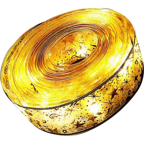 Ruban lumineux de noël LED 5cm x 5m, haute luminosité, Double couche, feuille d'or, blanc chaud, vacances (1/5)