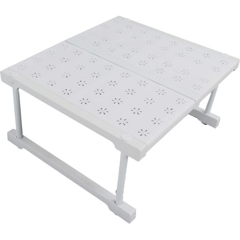 Étagère de rangement extensible pour placard, installation facile, haute capacité de charge, économise de l'espace, idéale pour cuisine, salle de bain et garde-manger, longueur 37-48 cm (1/5)