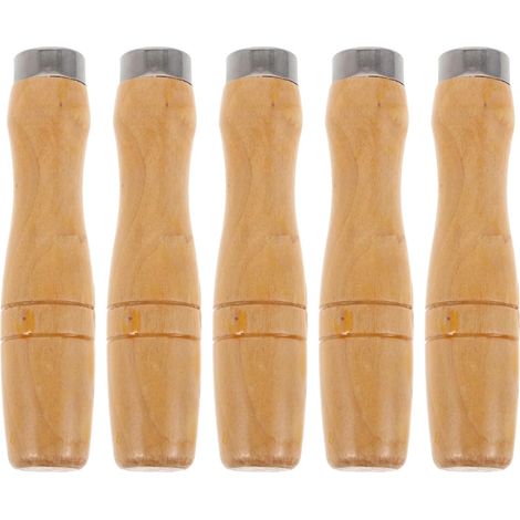 Lot De 5 - Manche En Bois - Poignée Pour Lime - Ergonomique Pour Travail Du Bois Et Bricolage - Confort Et Contrôle Améliorés - Naturel - 10,5x3x2,2 Cm