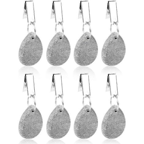 Set aus 8 extra schweren Tischdeckenbeschwerern aus echtem Marmor, tropfenförmig, mit Metallclips. (1/5)