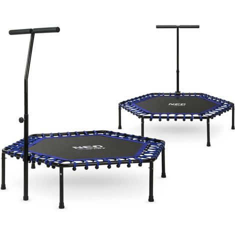 Trampolin fitness con asa 127 cm neo sport - hexagonal azul