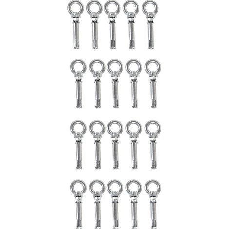 20 boulons d'expansion M8 x 60 mm, boulons d'ancrage de levage annulaires en acier inoxydable 304, boulons à œil d'expansion (1/5)