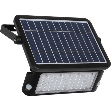 Wandleuchte solar murat mit Sensor ip65 1x10w led 1080lm 6000k 90°l.30xan.3,5xh.21,5cm abs+pc schwarz