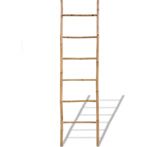 vidaXL Escalera para toallas con 6 peldaños de bambú (1/2)