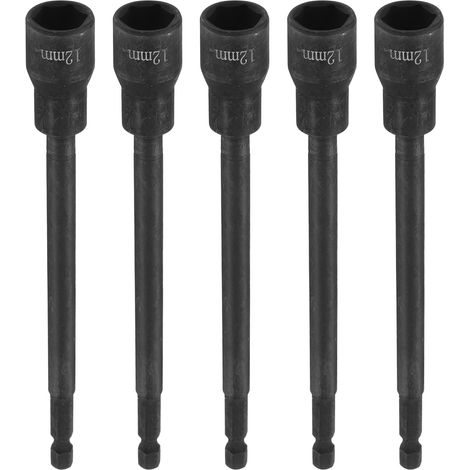 5 pcs Douille Visseuse A Choc 12mm douille 6 pans L 5,91" (150mm) (1/5)