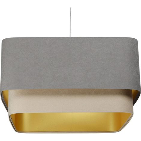 Suspension chic en velours et PVC doré - Doré chic sur fond neutre (1/5)