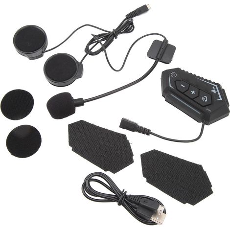 Écouteurs de moto avec casque Bluetooth BT 12C, sans fil, étanches, pour la navigation et la musique, idéaux pour les voyages et le vélo. (1/5)