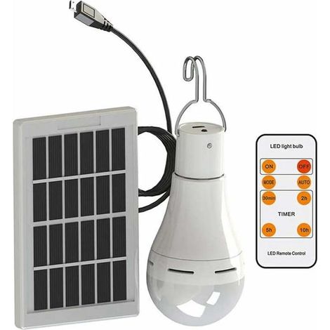 Lanterne de tente rechargeable avec lampe suspendue portative alimentée à l'énergie solaire avec éclairage de contrôle à distance pour le camping (7W) (1/5)
