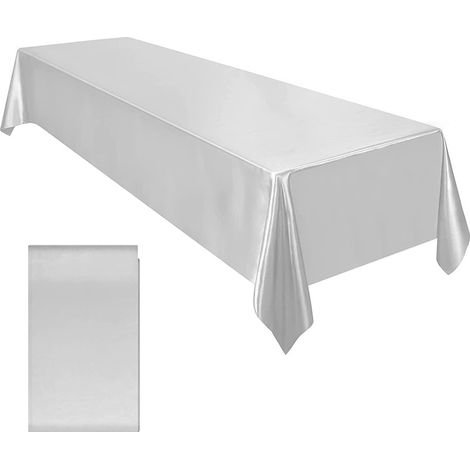 Nappe en satin de coton et lin tissu doux nappe carrée salon serviette carrée(gris) (1/5)