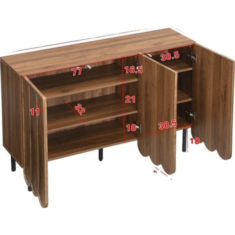 Buffet en bois, étagères réglables, design minimaliste, comme sur l'image (1/2)