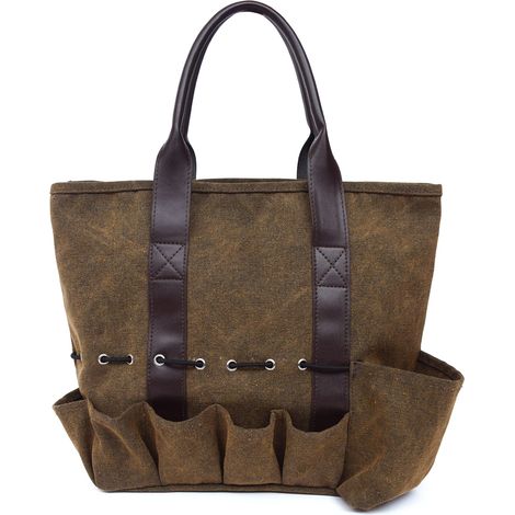 Sac à outils de jardin, sac fourre-tout pour kit de jardinage, organisateur de maison, porte-outils de jardinage, sac de rangement pour pelouse et jardin avec poignée ergonomique et 7 poches (1/5)