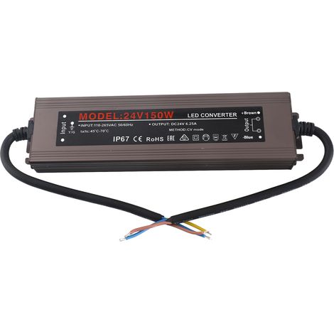 Alimentation LED Étanche IP67 24V 150W Transformateur à Découpage Boîtier Aluminium pour Éclairage Extérieur Enseigne Lumineuse (1/5)