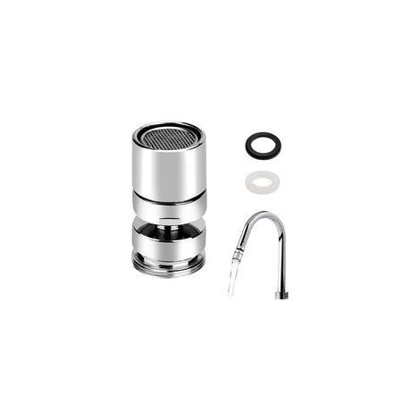 Aérateur de Robinet 360° Pivotant M22 Femelle ou M24 Male Filetage Mousseur Robinet Embout en Laiton Cuisine Economiseur d'eau pour Robinet Salle de Bain avec 22mm 24mm Adaptateur