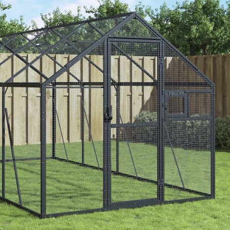 Voliere Anthrazit 1,79x8x1,85 m Aluminium