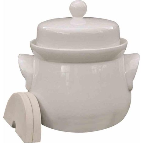 Mini-Gärtopf creme 4,0 l mit Deckel und passenden Steinen
