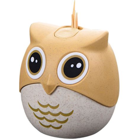 Boîte à cure-dents en forme de hibou en paille de blé pour la cuisine (1/5)