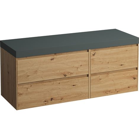 LAUFEN LANI encimera de lavabo gris tráfico incl. mueble bajo (1/3)