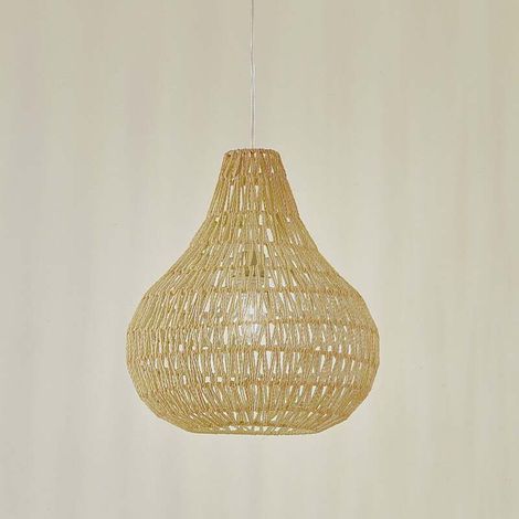 [NEUWERTIG] B-Ware Lindby Hängeleuchte Pendelleuchte Miryam Hanfseil natur Ø 40 cm (1/2)
