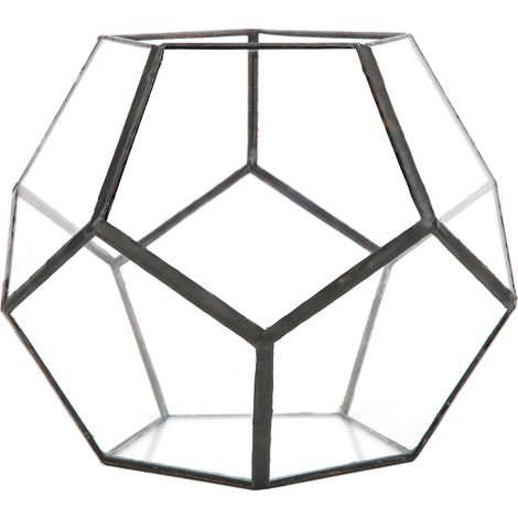 Pot de fleurs en verre de forme géométrique élégante pour plantes succulentes, jardinière, contenant pour décoration paysagère (1/5)