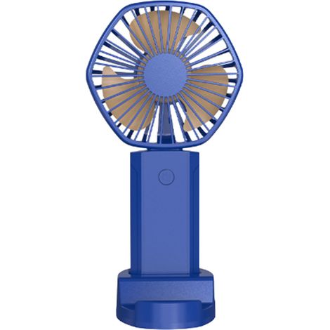 Mini-Tragbarer Ventilator, leistungsstarker Handventilator mit 3 Geschwindigkeitsstufen, leiser, USB-aufladbarer Tischventilator für Reisen, drinnen und draußen, blau (1/5)