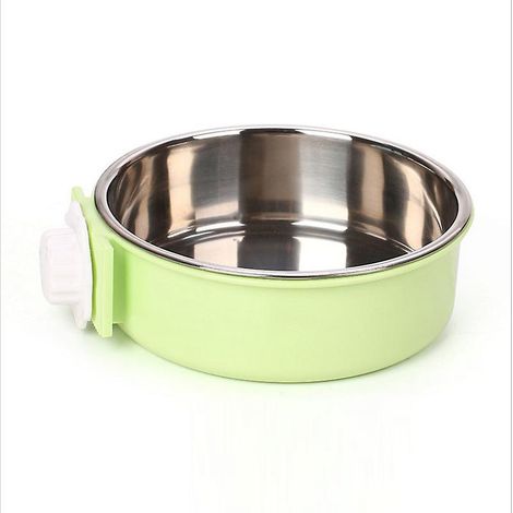 Gamelle pour chien en cage, gamelle amovible suspendue en acier inoxydable pour nourriture et eau, gamelle pour animaux de compagnie (1/4)