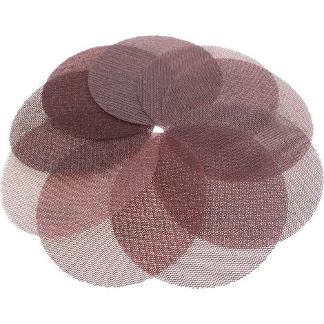 Lot de 15 disques de ponçage ronds en maille de 125 mm sans poussière pour flocage - Grain 120-pour polir la peinture et éviter l'encrassement (1/2)