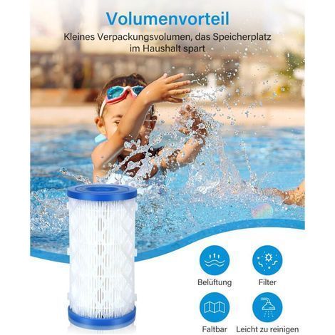 Lot de 5 cartouches filtrantes pour piscine - Filtre spa - Pour pompe de filtration Intex Bestway - Accessoires de type A et C A (1/5)