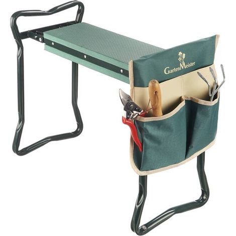 Sitz- und Kniebank 2 in 1 XXL, belastbar bis 150 kg, inklusive Werkzeugtasche (1/4)