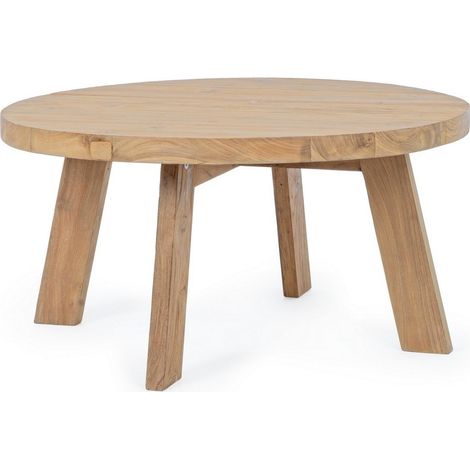 Tavolino rotondo "Bolivar" con struttura in legno di Teak per esterno -Ø80 x 40 cm (1/5)