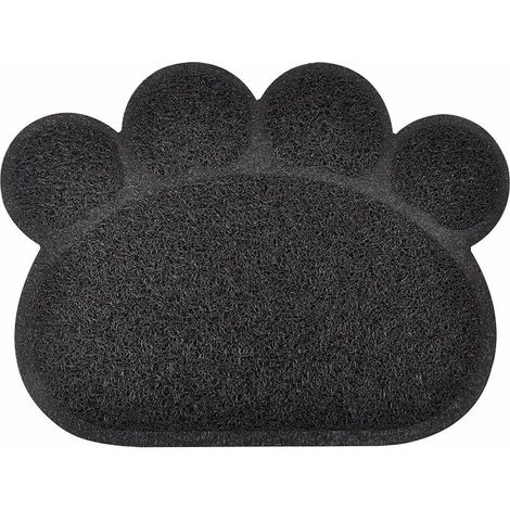 MINKUROW Katzentoilette, 2 Stück hochwertige große Katzentoilette, PVC-Material, niedliche Katzenpfotenform, wasserdicht und langlebig, leicht zu reinigen, rutschfest, schwarz