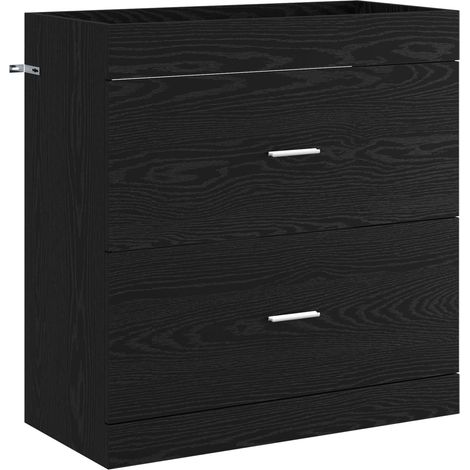 vidaXL Mobiletto da Bagno Sotto Lavabo Rovere Nero 78,5 x 37,5 x