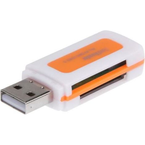Connectique - alim,Mini lecteur de cartes à 4 en 1,USB 2.0,4 emplacements pour carte mémoire Flash,Micro SD,TF- 4 in 1 Yellow
