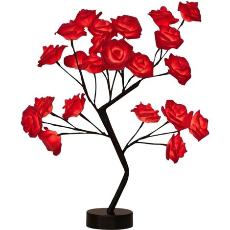 Veilleuse USB en forme de fleur LED avec lueur douce pour chambre à coucher, chambre d'enfant, esthétique, plusieurs couleurs (rouge) (1/5)
