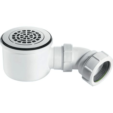 McAlpine ST90CPB-P-HP 90mm x 50mm Water Seal Shower Trap with 2" Universal Outlet High-Flow High-Performance Trap with removable 110mm Flange. (1/3)