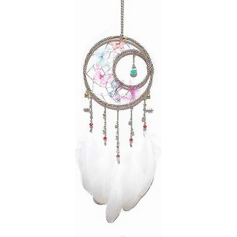 Attrape-rêves papillons en plumes, décoration murale romantique, cadeau original pour fille (1/2)